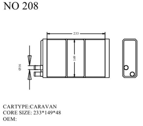 Радиатор отопителя салона HR-208 CARAVAN, DATSUN 1986-2001