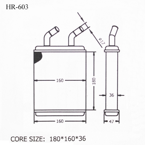 Радиатор отопителя салона HR-603-32-K HINO PROFIA '00- , F21C/K13C