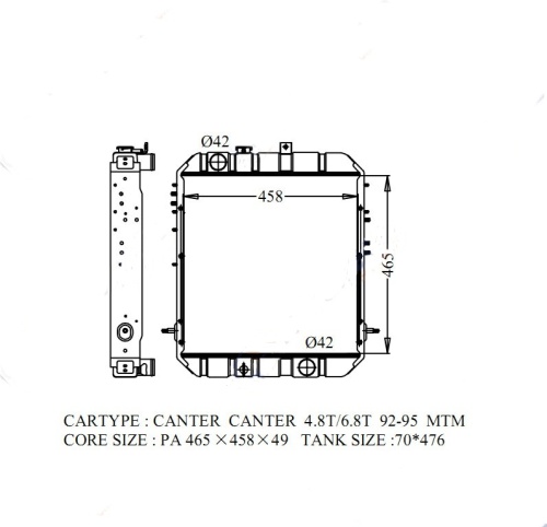 Радиатор CANTER 92-95 MI-0185-48 медный (AD)